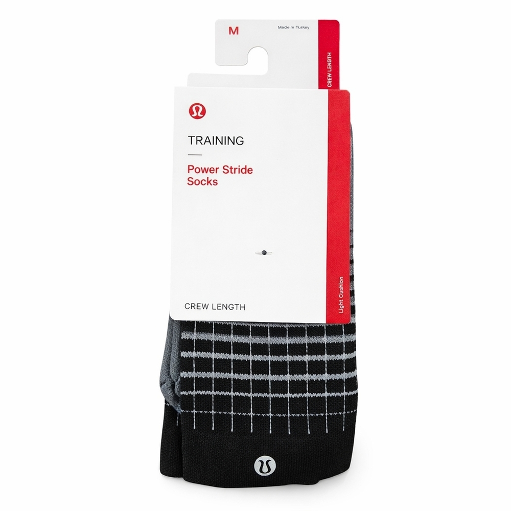 lululemon‎ athletica Black & Gray Grid Crew Training Socks